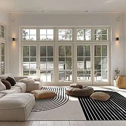 Wilton-Teppich - Lecce (schwarz/beige)