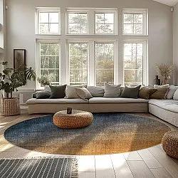 Rund Teppich - Librilla (braun/blau)