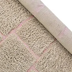 Hochflorteppiche - Lindley Natural Cotton Shaggy (beige/rosa)