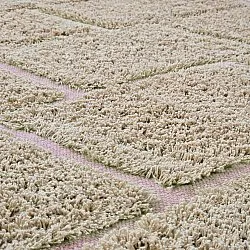 Hochflorteppiche - Lindley Natural Cotton Shaggy (beige/rosa)