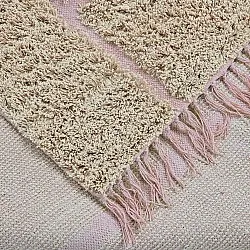 Hochflorteppiche - Lindley Natural Cotton Shaggy (beige/rosa)
