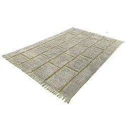 Hochflorteppiche - Lindley Natural Cotton Shaggy (greige/grün)