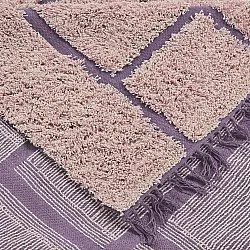 Tapis à poils longs - Lindley Natural Cotton Shaggy (roza/vijolična)