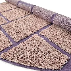 Runde Teppiche - Lindley Natural Cotton Shaggy (rosa/lila)