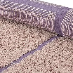 Runde Teppiche - Lindley Natural Cotton Shaggy (rosa/lila)