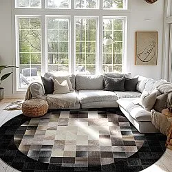 Tapis rond - Livada (noir/multicolore)