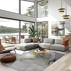 Wilton-Teppich - Manilva (grau/weiß/gold)