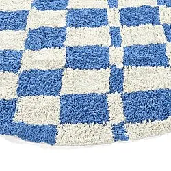 Rund Teppich - Maranello Natural Cotton Shaggy (blau)