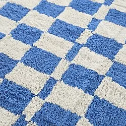 Rund Teppich - Maranello Natural Cotton Shaggy (blau)