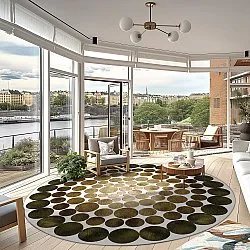 Rund Teppich - Marineo (braun/grün)