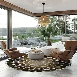 Rund Teppich - Marineo (braun/grün)