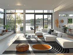 Wilton-Teppich - Moudania (beige/schwarz/orange)