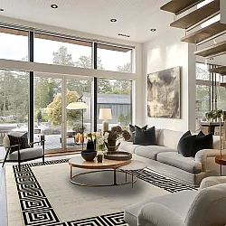 Wilton-Teppich - Mytos (beige/schwarz)