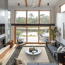 Wilton-Teppich - Mytos (beige/schwarz)