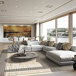 Tapis Wilton - Mytos (beige/blanc)