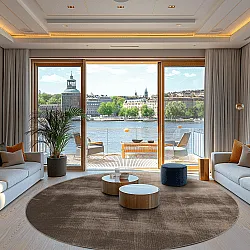 Tapis rond - Olmedo (gris/beige)