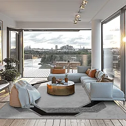 Wilton-Teppich - Olympia (schwarz/weiß)