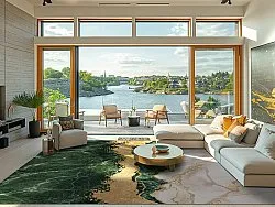 Wilton-Teppich - Padova (grün/weiß/gold)