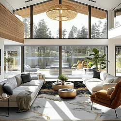 Wilton-Teppich - Padova (schwarz/weiß/gold)