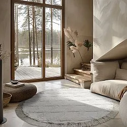 Runde Teppiche - Pamplona Natural Cotton Shaggy (offwhite)