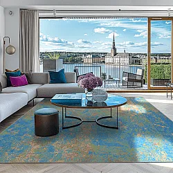 Tapis Wilton - Pavoa (bleu)