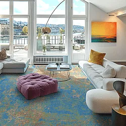 Tapis Wilton - Pavoa (bleu)