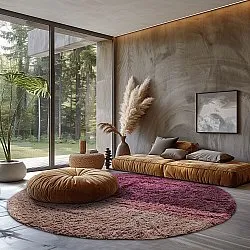 Runde Teppiche - Pione Natural Cotton Shaggy (rosa)