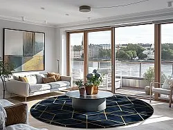 Rund Teppich - Remy (dunkelblau)