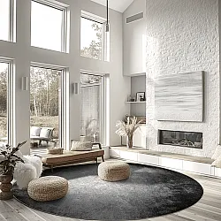 Rund Teppich - Megara (grau)