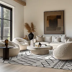 Wilton-Teppich - Safi (schwarz/weiß)