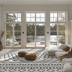 Wilton-Teppich - Safi (schwarz/weiß)