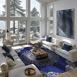 Tapis Wilton - Sandrigo (bleu/beige)