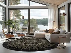 Rund Teppich - Sandrigo (schwarz/gold)