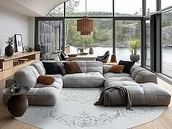 Rund Teppich - Santi (weiß/grau)