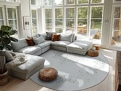 Rund Teppich - Santi (weiß/grau)