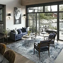 Wilton-Teppich - Santi (bläuliches grau/weiß)