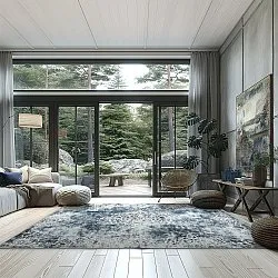 Wilton-Teppich - Santi (bläuliches grau/weiß)