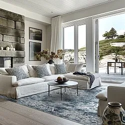 Wilton-Teppich - Santi (bläuliches grau/weiß)