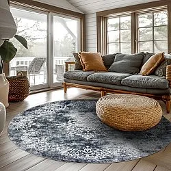 Rund Teppich - Santi (bläuliches grau/weiß)