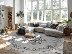 Rund Teppich - Santi (weiß/schwarz)