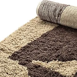 Rund Teppich - Siberia Natural Cotton Shaggy (beige/braun)