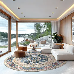 Rund Teppich - Siliana (blau)