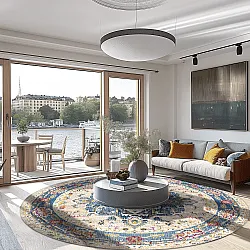 Rund Teppich - Siliana (blau)