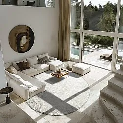 Runde Teppiche - Sion Natural Cotton Shaggy (offwhite)