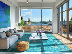 Wilton-Teppich - Taknis (petrol)