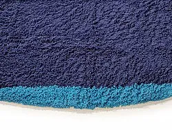 Tapis rond - Taro Natural Cotton Shaggy (bleu)