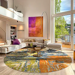 Rund Teppich - Tizzano (orange/bunt)