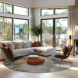 Tapis rond - Travale (gris/multi)