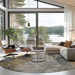 Rund Teppich - Travale (grau/bunt)