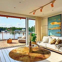 Rund Teppich - Tremes (gold)